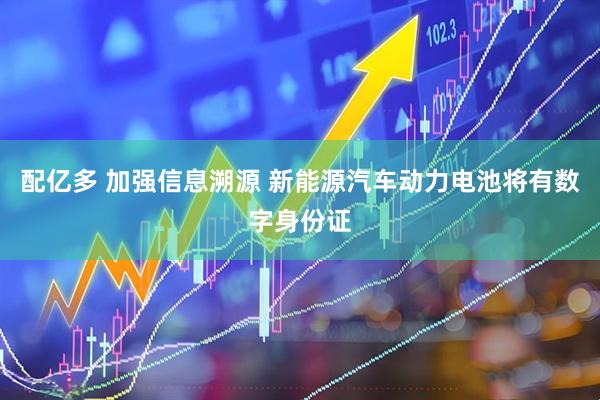 配亿多 加强信息溯源 新能源汽车动力电池将有数字身份证